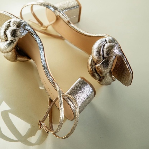 Loeffler Randall Avril Penny Braided Heels silver sz 9.5 - Picture 2 of 8